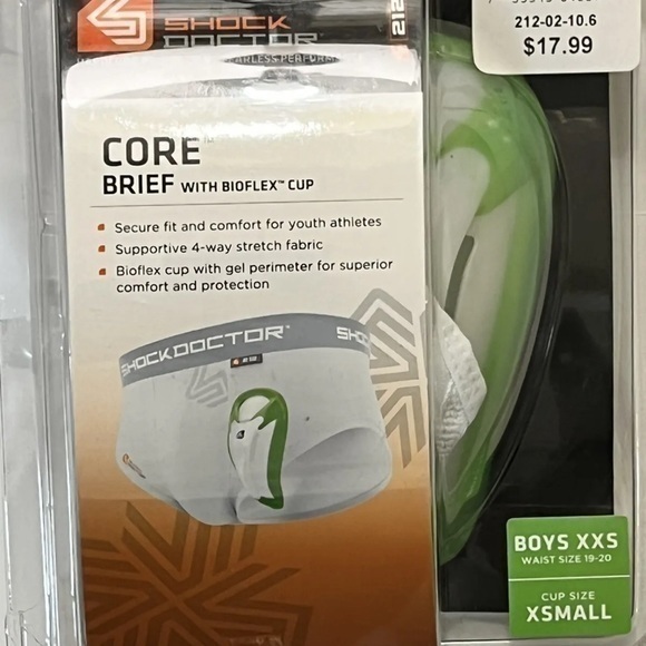 Shock Doctor Boys' core briefs with bioflex Sz XXS/cup XS - Picture 1 of 3